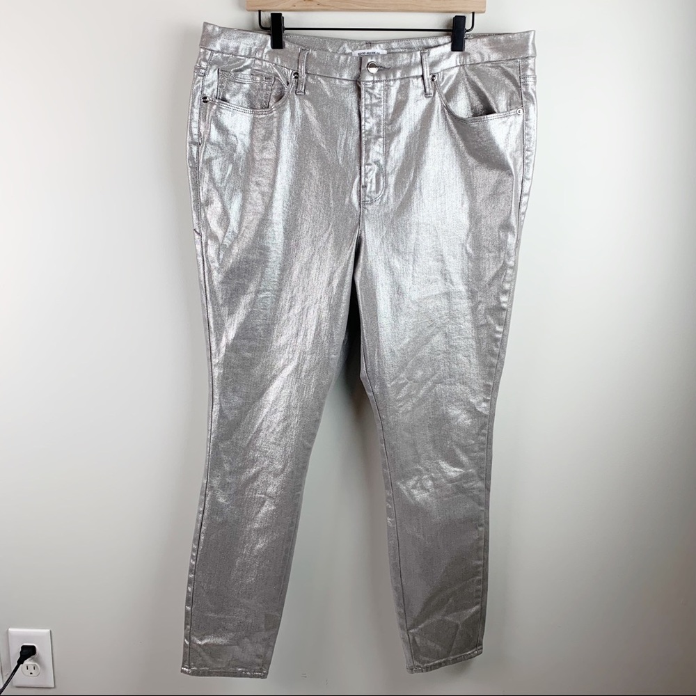 Good American Good Waist Metallic High Rise Skinny